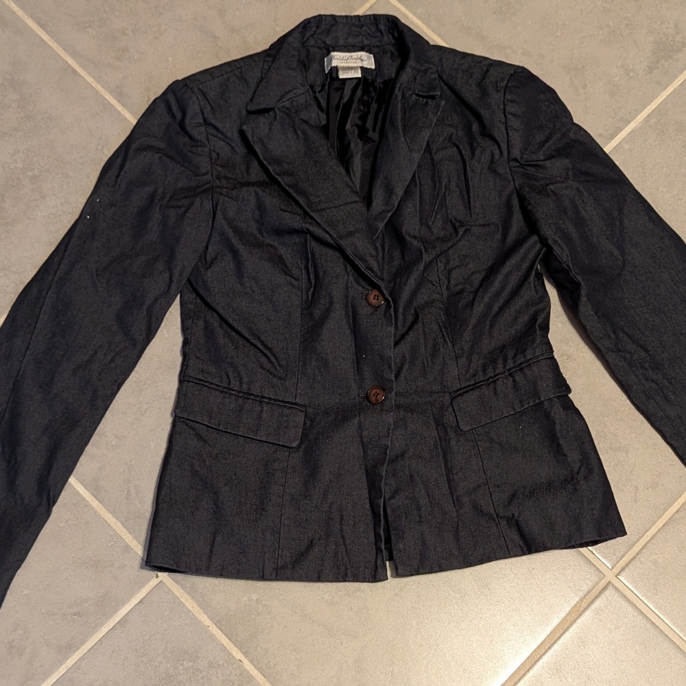 Brooks Brothers Women’s Dark Denim Blazer Jacket Two Button Structured Sz4 - Picture 11 of 11